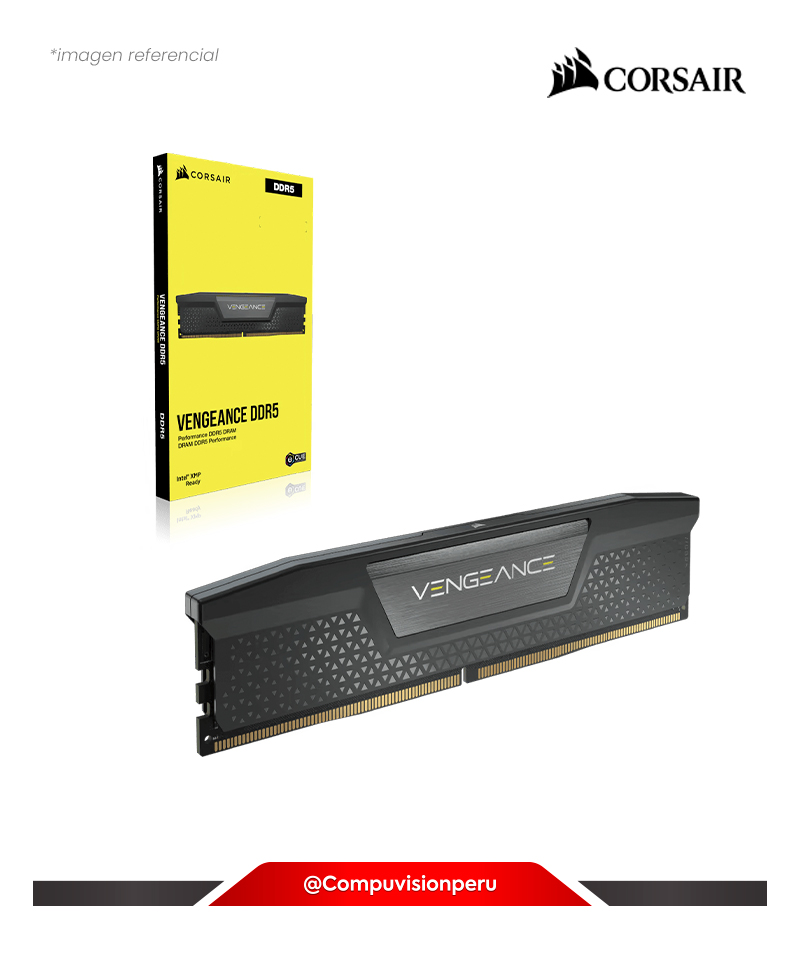 MEMORIA 32GB DDR5 BUS 5200MHZ CORSAIR VENGEANCE BLACK CL40 1.25V XMP 3.0 CMK32GX5M1B5200C40