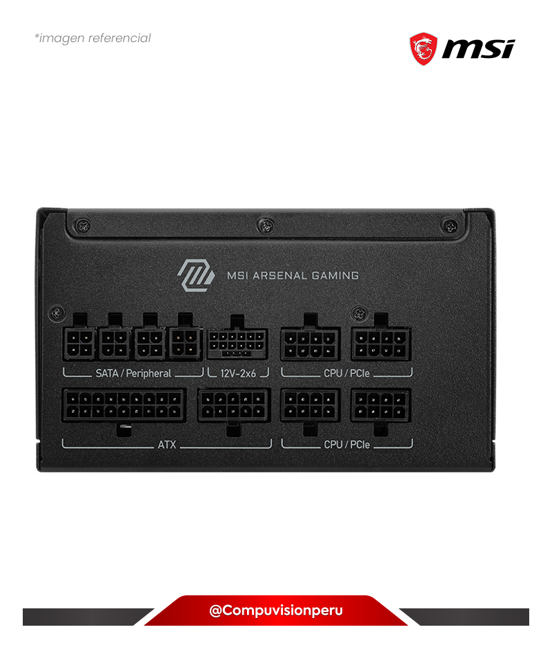 FUENTE 1000W MSI MAG A1000GLS PCIE5 80 PLUS GOLD MODULAR ACTIVE PFC