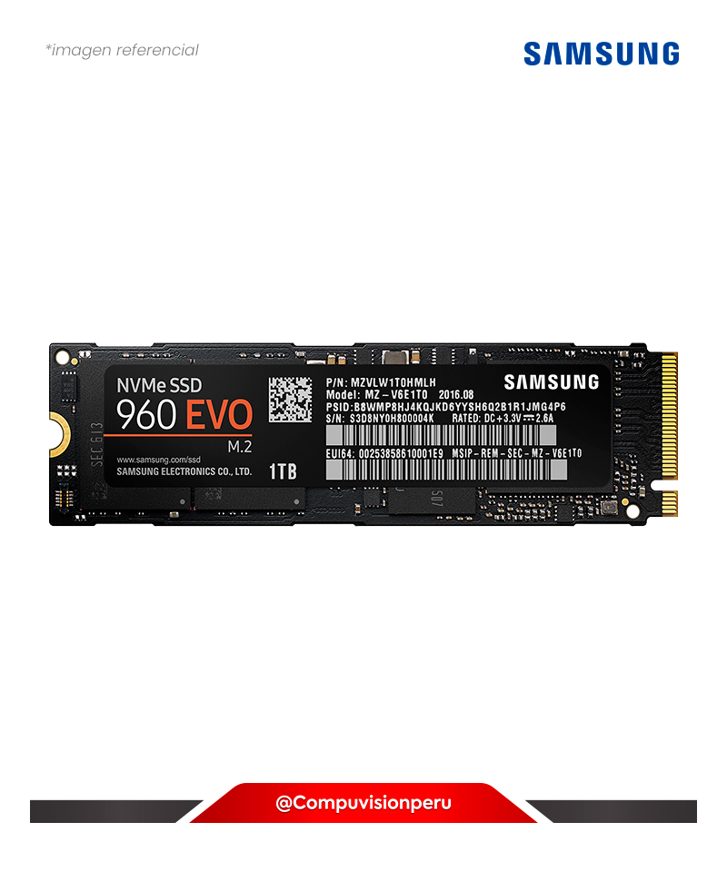 DISCO SOLIDO SSD 1TB SAMSUNG 960 EVO NVME M.2 PCIE 3.0 MZ-V6E1T0 MZVLW1T0HMLH BLISTER OEM