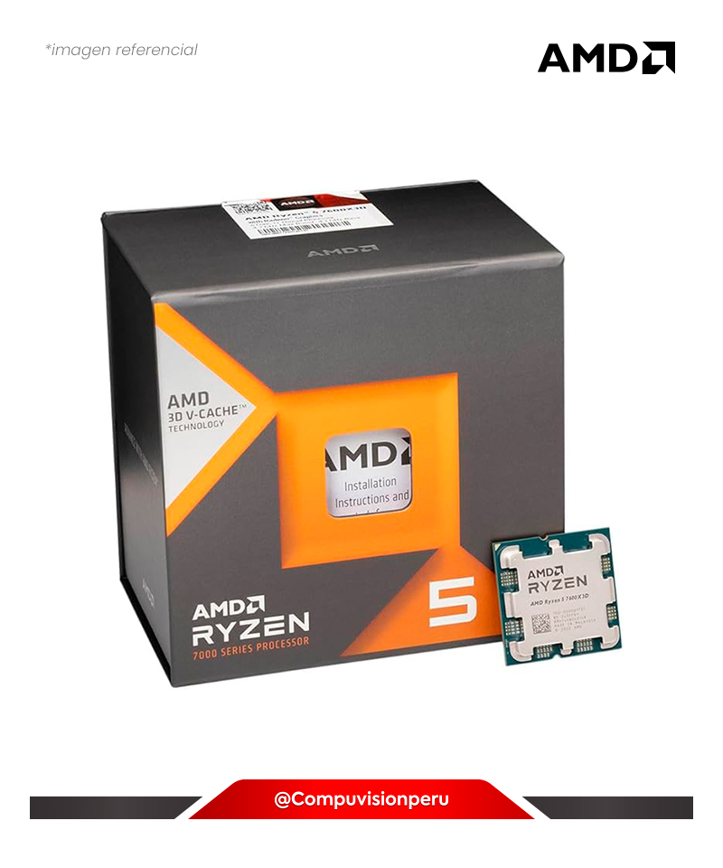 CPU AMD RYZEN 5 7600X3D 6N 12TH AM5 4.1GHZ 96MB TDP 65W AMD RADEON GRAPHICS TURBO CORE 4.7GHZ