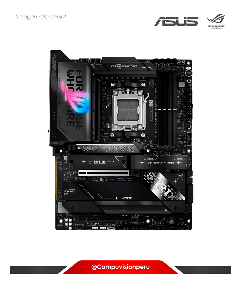 PLACA ASUS ROG STRIX X870E-E GAMING WIFI AMD X870E AM5 DDR5 HDMI DP USB4 SATA III M.2 BLUETOOTH V5.4 ATX