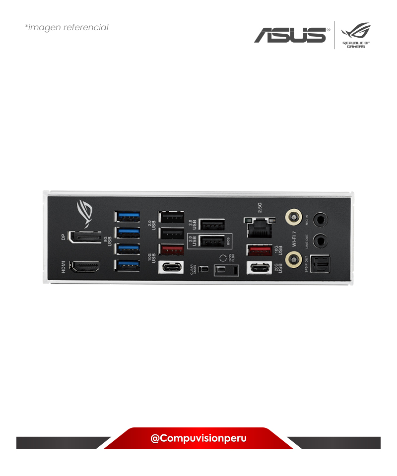 PLACA ASUS ROG STRIX B850-F GAMING WIFI AM5 AMD B850 DDR5 HDMI DP M.2 SATA 6GB BLUETOOTH 5.4 USB 20G ATX