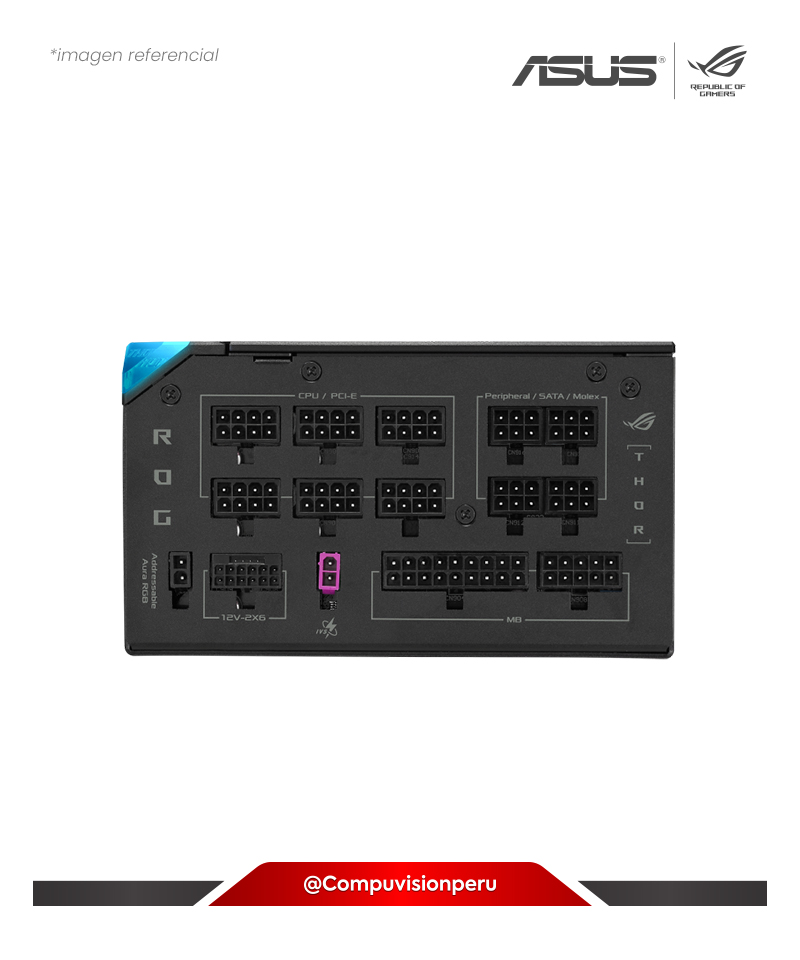 FUENTE 1200W ASUS ROG THOR 1200W PLATINUM III ATX 3.1 80 PLUS PLATINUM FULL MODULAR ROHS ARGB ROG-THOR-1200P3-GAMING