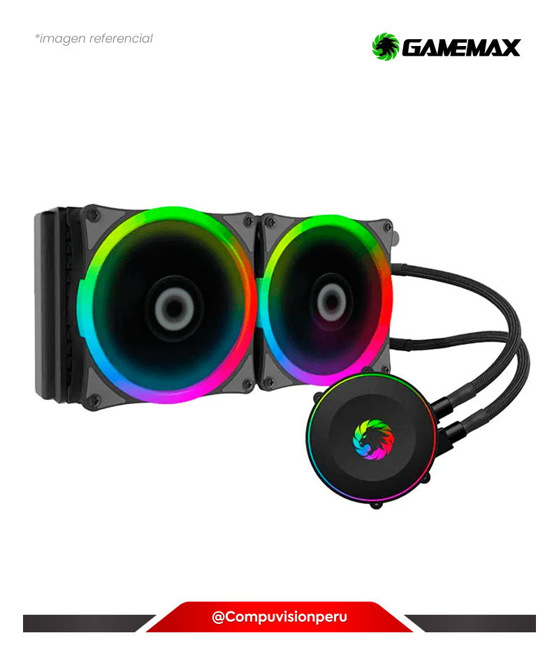 COOLER DE CPU GAMEMAX ICEBERG 240 RAINBOW RGB AURA SYNC 120MM INTEL AMD