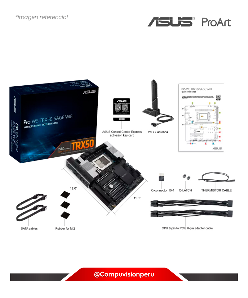 PLACA ASUS PRO WS TRX50-SAGE WIFI SOCKET STR5 AMD TRX50 DDR5 M.2 SATA 6GB WIRELESS & BLUETOOTH USB CEB FORM FACTOR