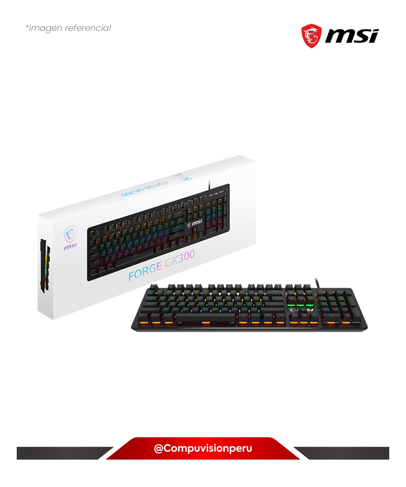 TECLADO MSI FORGE GK300 MECHANICAL BLUE SWITCHES FORGE-GK300-BLUE-ES