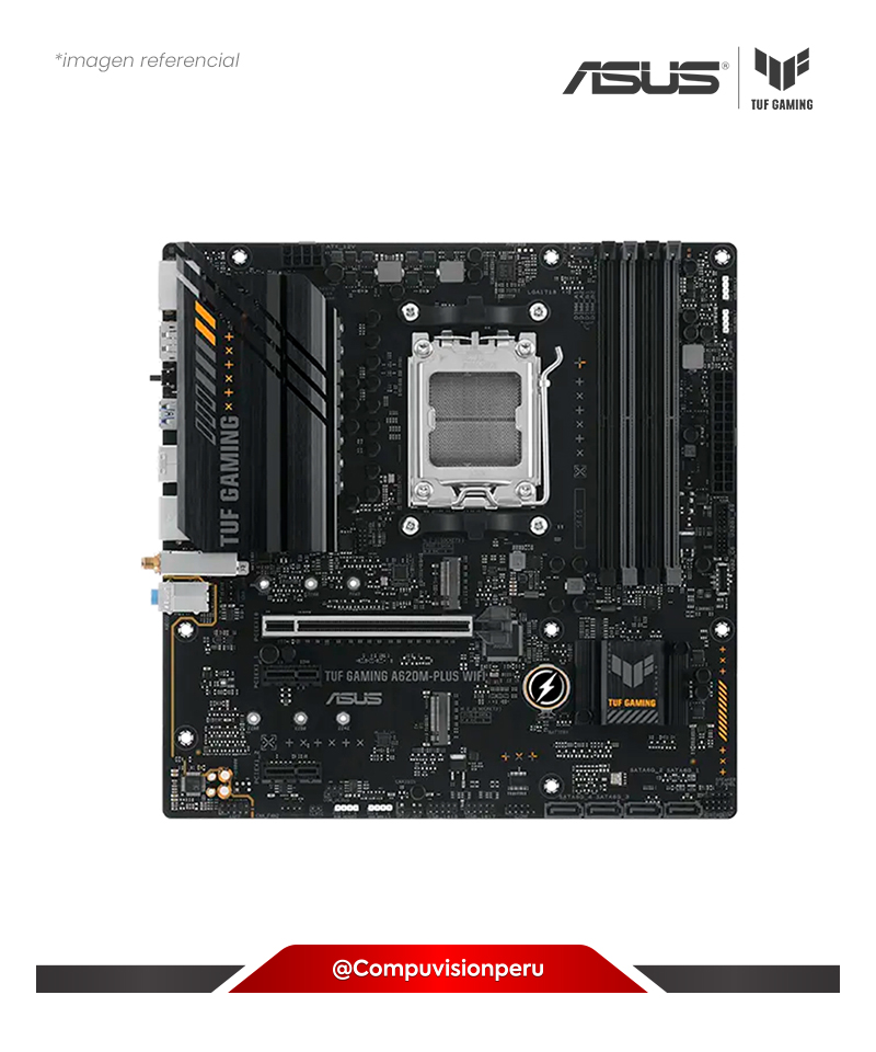 PLACA ASUS TUF GAMING A620M-PLUS WIFI AMD B620 AM5 DDR5 M.2 SATA 6GB M-ATX