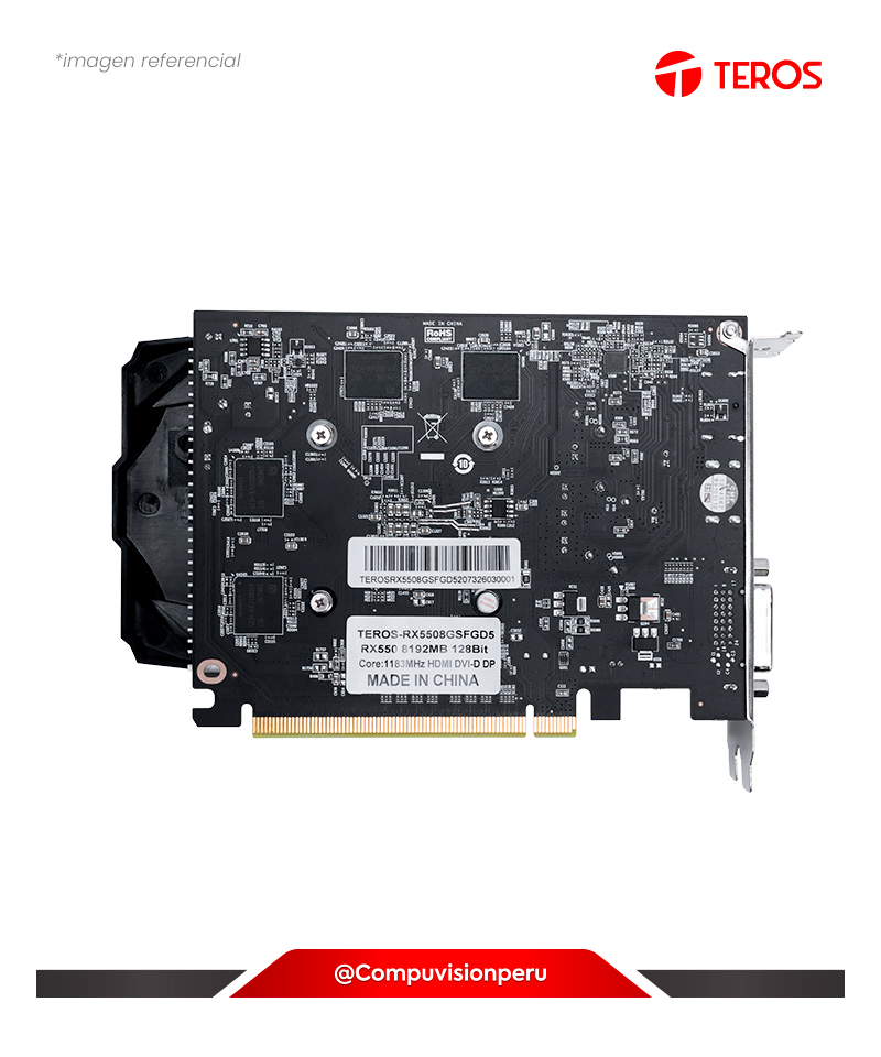 VIDEO TEROS AMD RADEON RX 550 8GB GDDR5 PCI EXPRESS GEN 3.0 X16 128BIT SP 512 TEROS-RX5508GSFGD5
