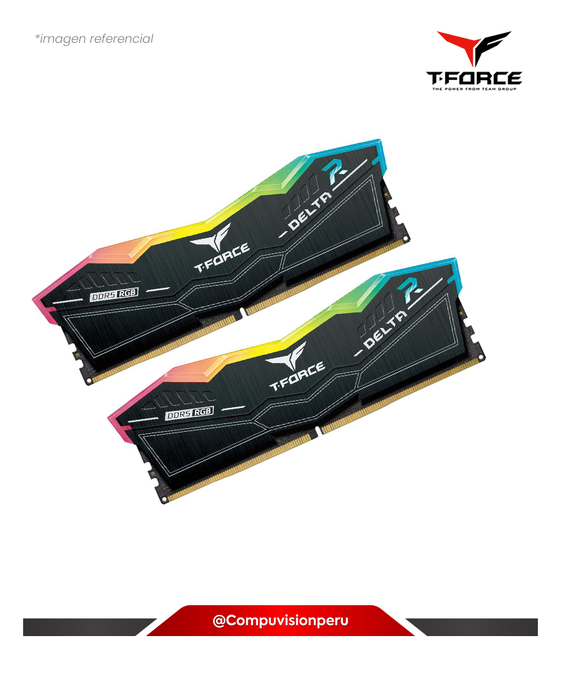MEMORIA 16GB (8*2) DDR5 BUS 6000MHZ TEAMGROUP T-FORCE DELTA RGB CL38 1.25V PC5 48000 FF3D516G6000HC38ADC01