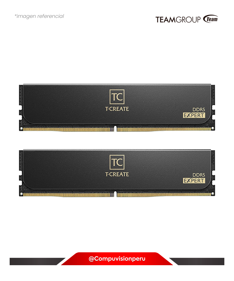 MEMORIA 64GB (32*2) DDR5 BUS 6400MHZ TEAMGROUP T-CREATE EXPERT BLACK CL34 1.35V CTCED564G6400HC34BDC01