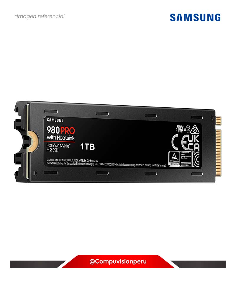 DISCO SOLIDO SSD 1TB SAMSUNG 980 PRO WITH HEATSINK M.2 2280 PCI-EXPRESS GEN 4.0 X4 NVME 1.3 V-NAND MZ-V8P1T0CW