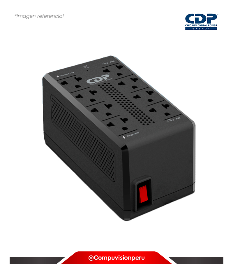 ESTABILIZADOR  CDP RAVR1008I 900VA/450W 8 TOMAS