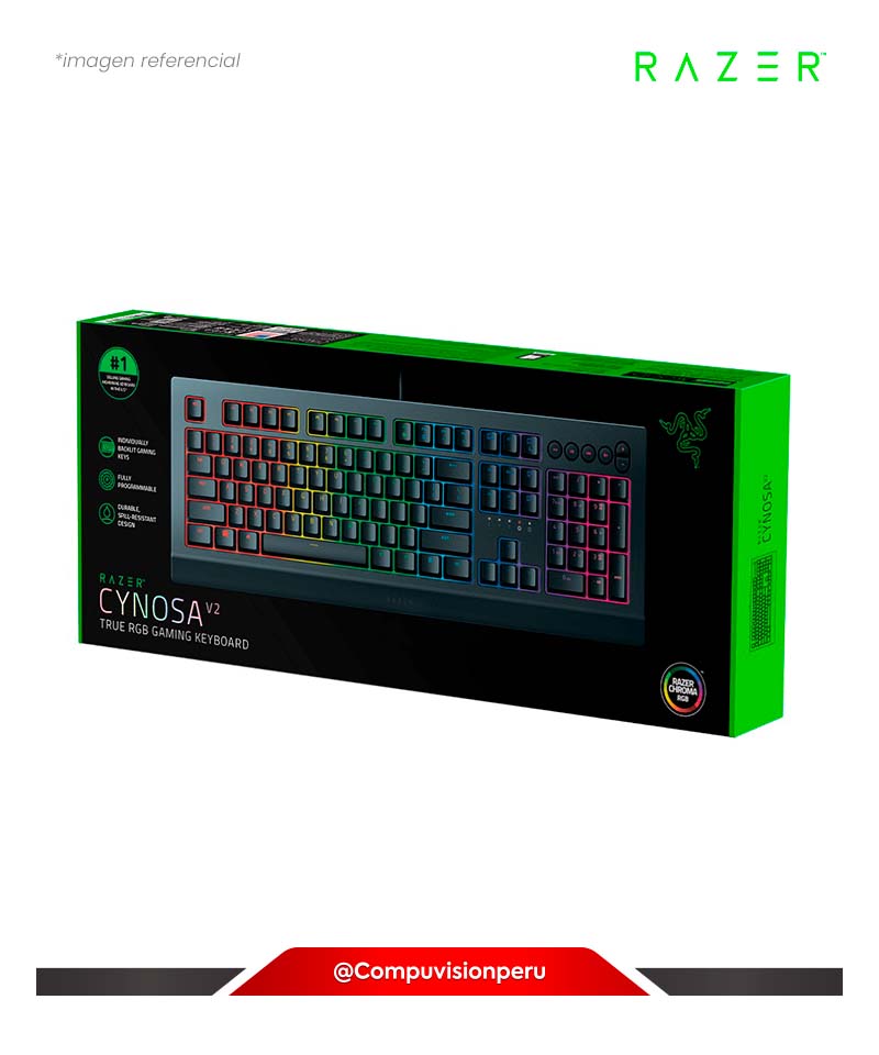 Teclado Razer Cynosa V2 Membrane Sp Chroma Led Rgb Rz03 03401000 R311 Teclado 6461