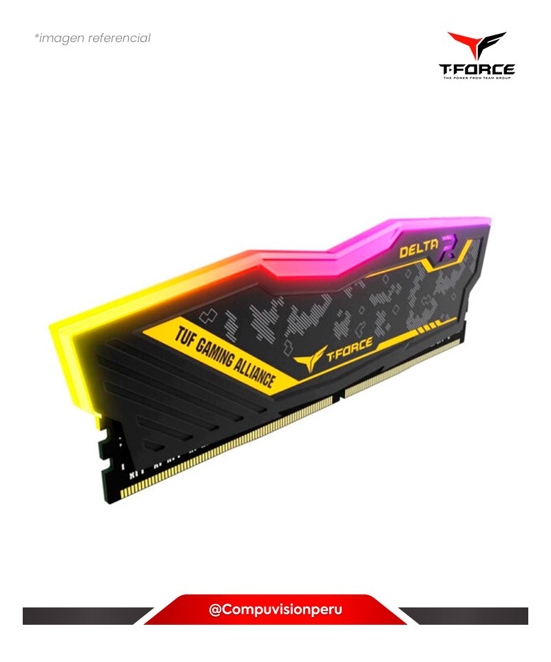 MEMORIA 8GB DDR4 BUS 3200 TEAM GROUP T-FORCE DELTA TUF RGB CL-16 1.35V TF9D48G3200HC16C01