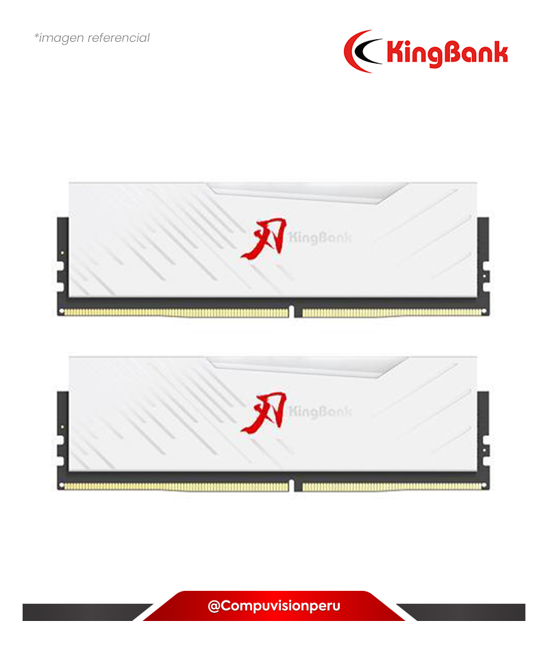 MEMORIA 64GB (32*2) DDR5 BUS 6400MHZ KINGBANK WHITE CL32 1.4V PC5 51200 INTEL XMP 3.0 SBDDR532G6400*2