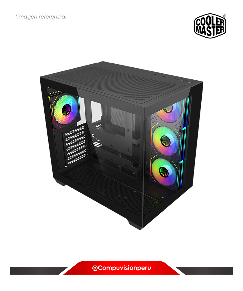 CASE COOLER MASTER ELITE 681 BLACK S/F 4 COOLER ARGB TEMPERED GLASS SIDE PANEL USB 3.0 USB C ATX