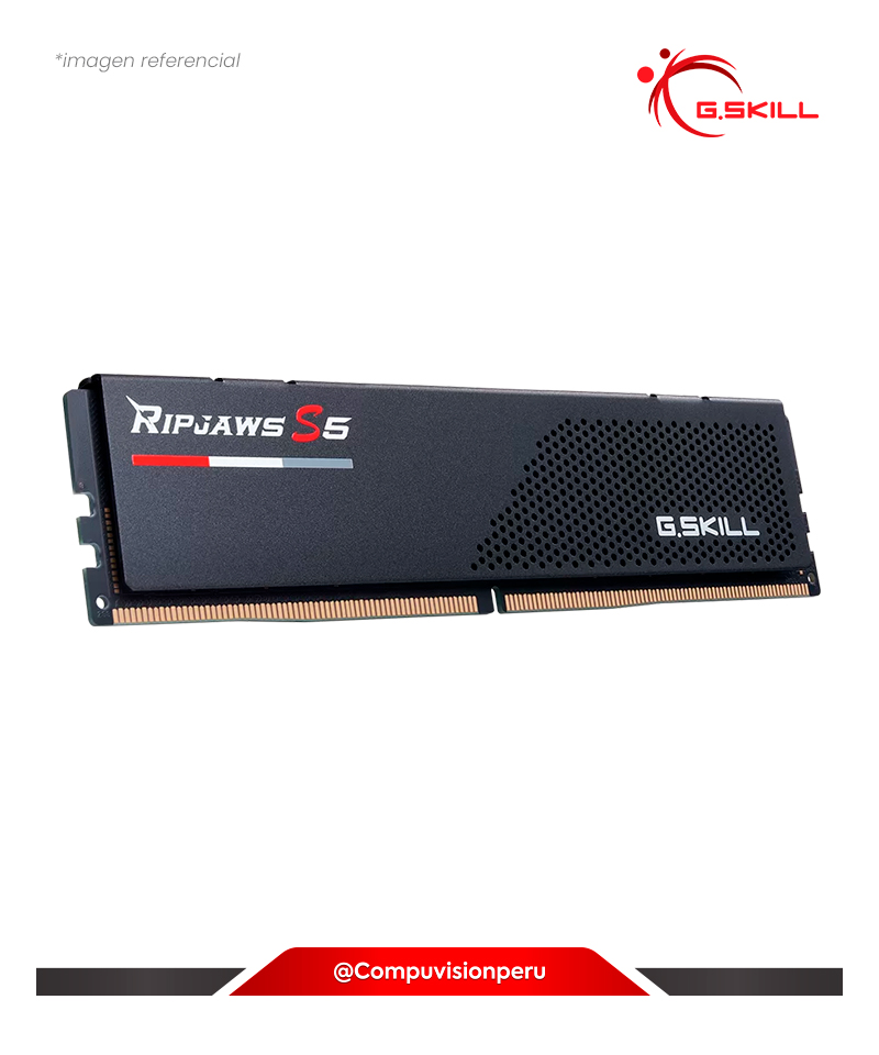 MEMORIA 16GB DDR5 BUS 6400 MHZ G.SKILL RIPJAWS S5 CL32 1.40V INTEL XMP F5-6400J3239G16GX2-RS5K-1