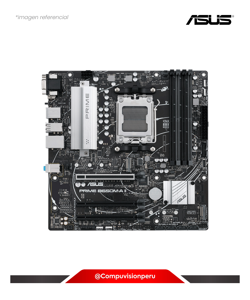 PLACA ASUS PRIME B650M-A II AMD B650 DDR5 PCIE 5.0 M.2 HDMI DP VGA USB 3.2 MICRO-ATX