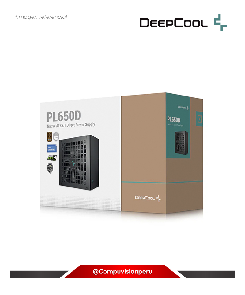 FUENTE 650W DEEPCOOL PL650D 80 PLUS BRONZE ATX 31 PCIE 5.1  R-PL650D-FC0B-US-V2