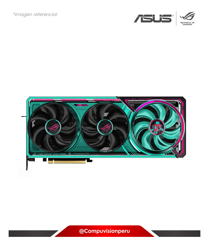VIDEO ASUS ROG ASTRAL GEFORCE RTX 5080 16GB GDDR7 OC HATSUNE MIKU EDITION CUDA 10752 PCI 5.0 256-BIT HDMI DP ARGB ROG-ASTRAL-RTX5080-O16G-HATSUNE-MIKU