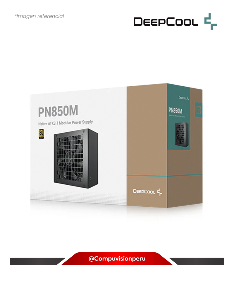 FUENTE 850W DEEPCOOL PN850M ATX3.1  80 PLUS GOLD FULL MODULAR PCIE 5.1  R-PN850M-FC0B-EU