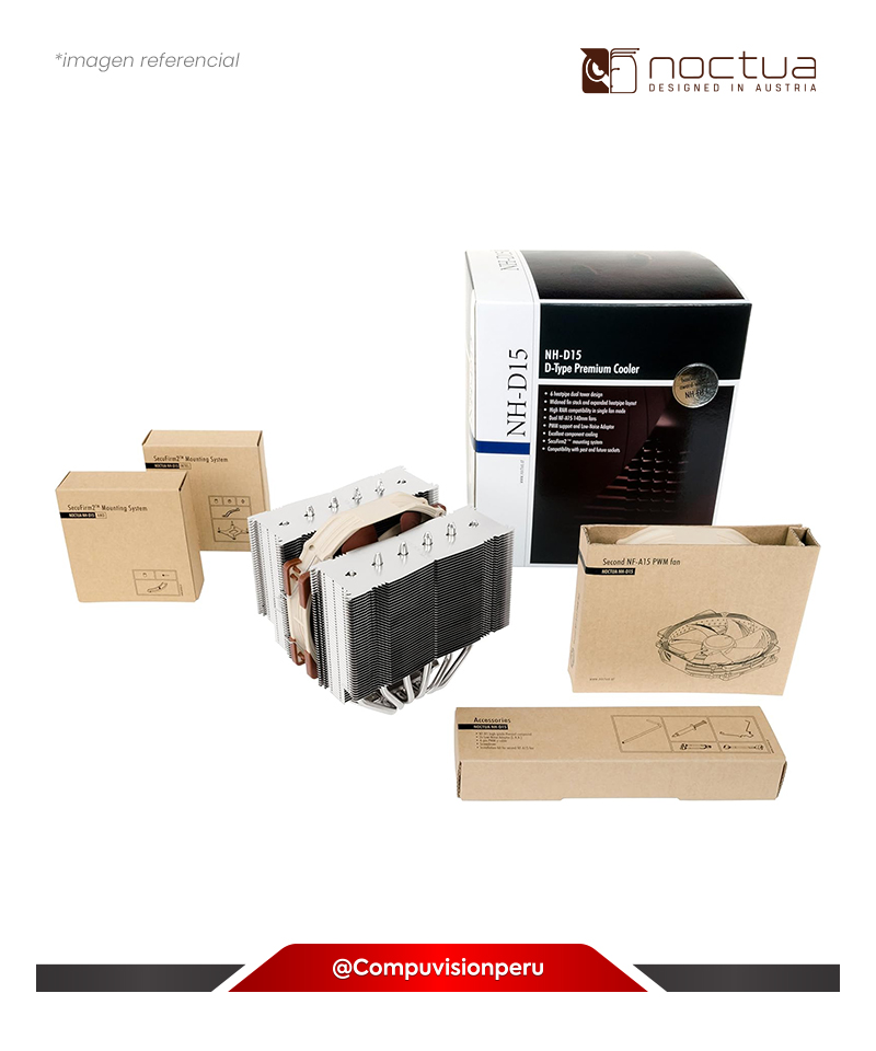 COOLER DE CPU NOCTUA NH-D15 D-TYPE PREMIUM 2*140MM BROWN AMD INTEL