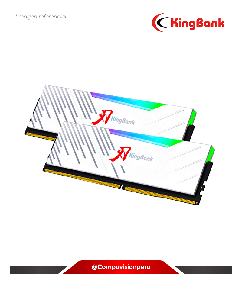 MEMORIA 64GB (32*2) DDR5 BUS 6400MHZ KINGBANK WHITE CL32 1.4V PC5 51200 INTEL XMP 3.0 SBDDR532G6400*2
