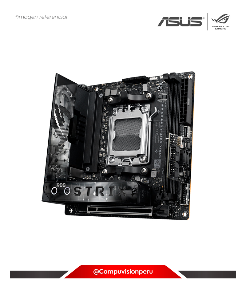 PLACA ASUS ROG STRIX X870-I GAMING WIFI AMD X870 AM5 DDR5 HDMI M.2 SATA 6GB BLUETOOTH MINI-ITX