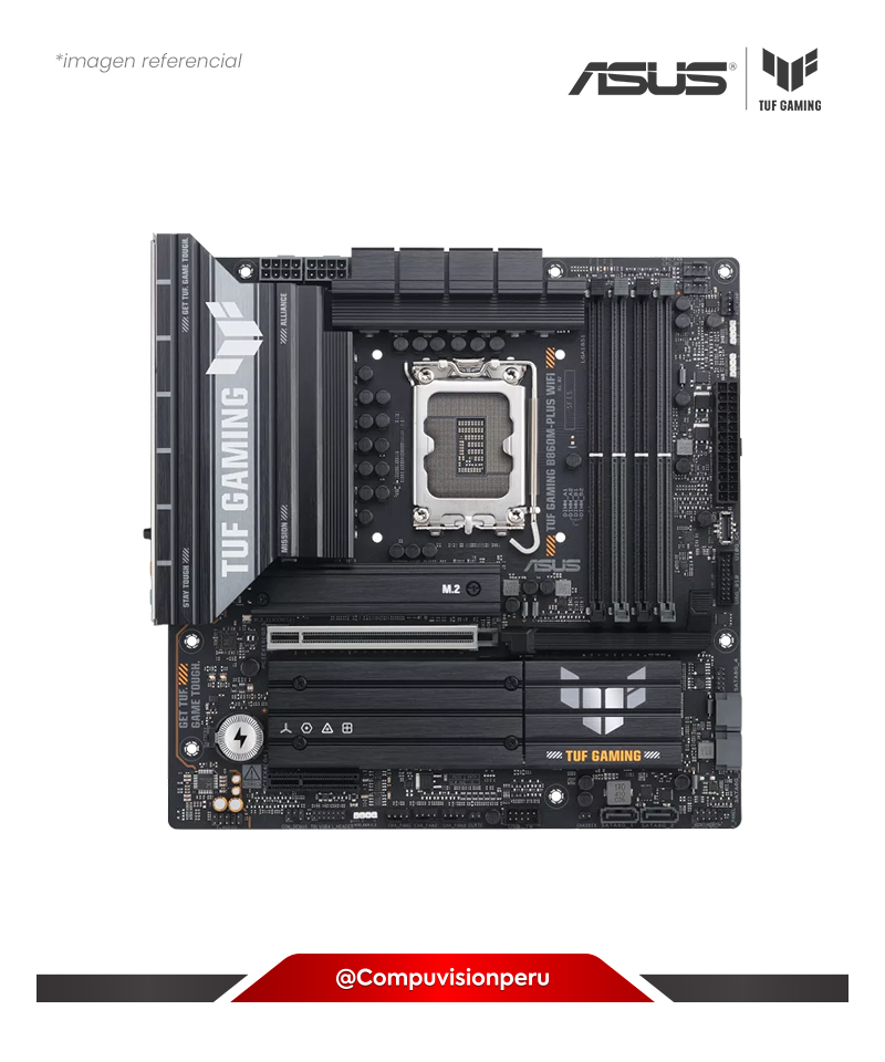 PLACA ASUS TUF GAMING B860M-PLUS WIFI LGA 1851 INTEL B860 DDR5 HDMI DP M.2 SATA 6GB BLUETOOTH USB 20GB M-ATX