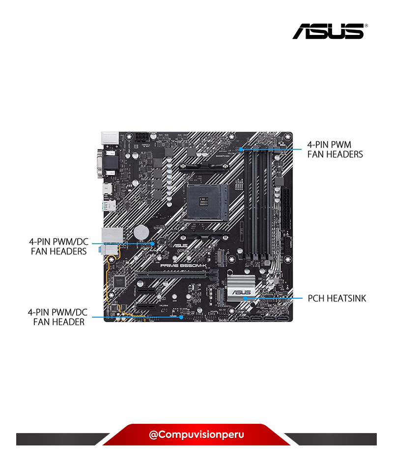 PLACA ASUS PRIME B550M-K AM4 AMD B550 SATA 6GB/S MICRO ATX