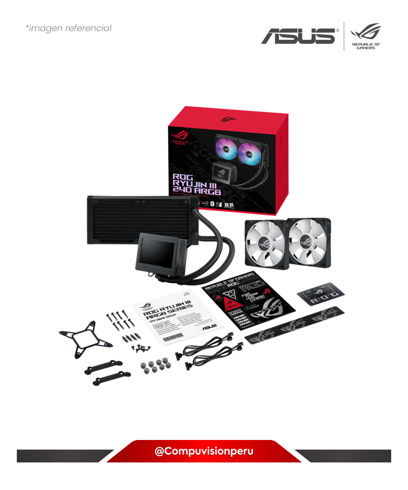 COOLER DE CPU ASUS ROG RYUJIN III 240 ARGB LCD AMD INTEL HYDRO 2*120MM