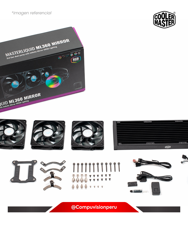 COOLER DE CPU COOLER MASTER MASTERLIQUID ML360 MIRROR ARGB INTEL / AMD MLX-D36M-A18PK-R1 4719512106815