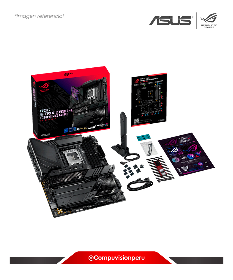 PLACA ASUS ROG STRIX Z890-E GAMING WIFI INTEL Z890 LGA 1851 DDR5 HDMI DP M.2 SATA 6GB BLUETOOTH V5.4 USB 20GB ATX