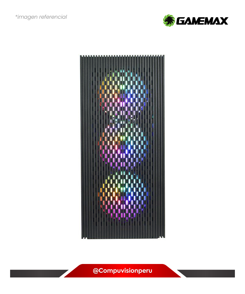 CASE GAMEMAX  EDGE BK 4FAN RAINBOW MALLA S/FUENTE VIDRIO TEMPLADO