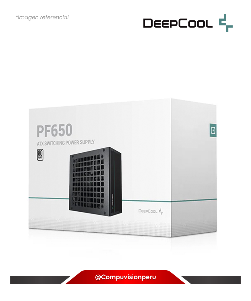 FUENTE 650W DEEPCOOL PF650 BLACK 80 PLUS WHITE PN:R-PF650D-HA0B-US