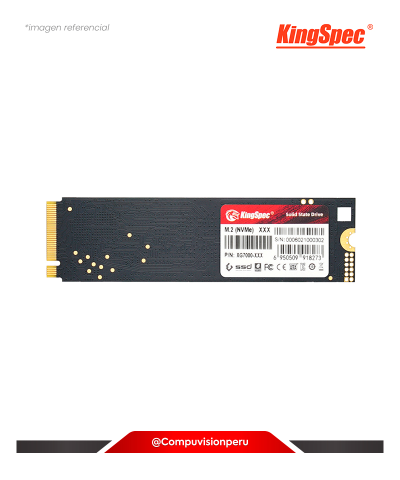 DISCO SOLIDO SSD 1TB KINGSPEC XG 7000 M.2 PCI-E GEN 4.0 X4 NVME 1.4 3D NAND XG7000-1TB 2280
