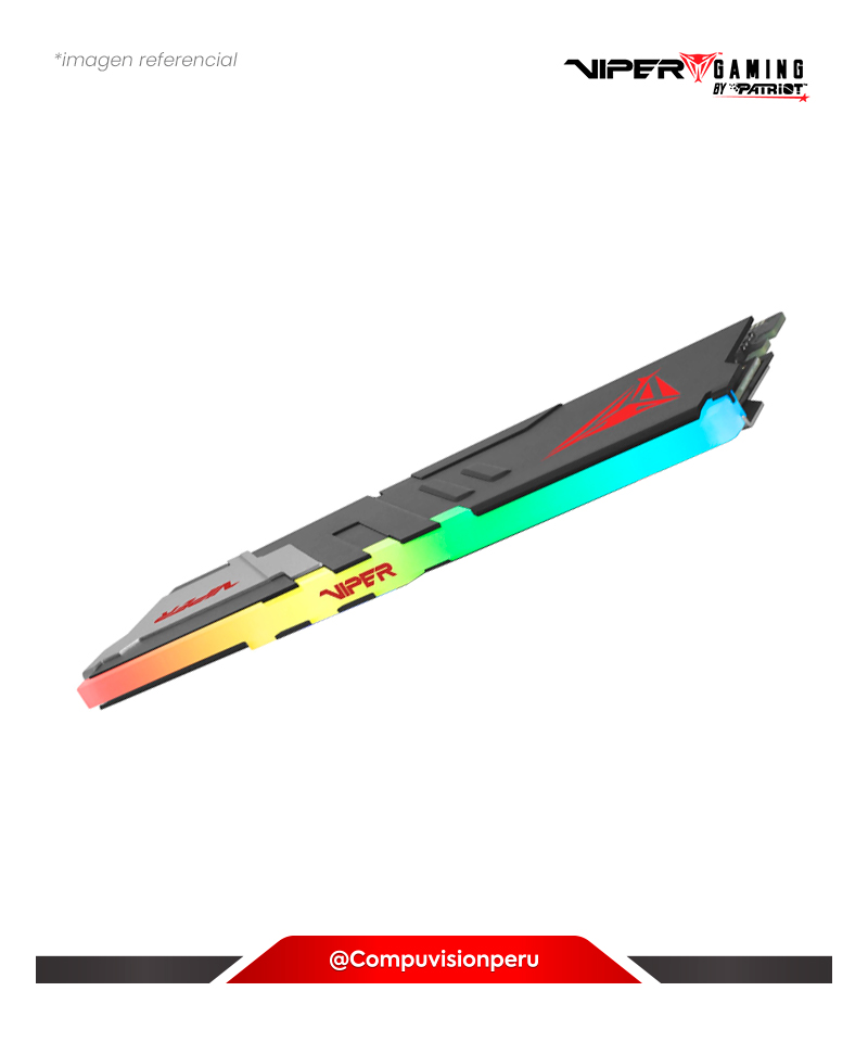MEMORIA 16GB DDR5 BUS 6000MHZ PATRIOT VIPER VENOM RGB BLACK CL36 1.35V PVVR532G600C36K(1)