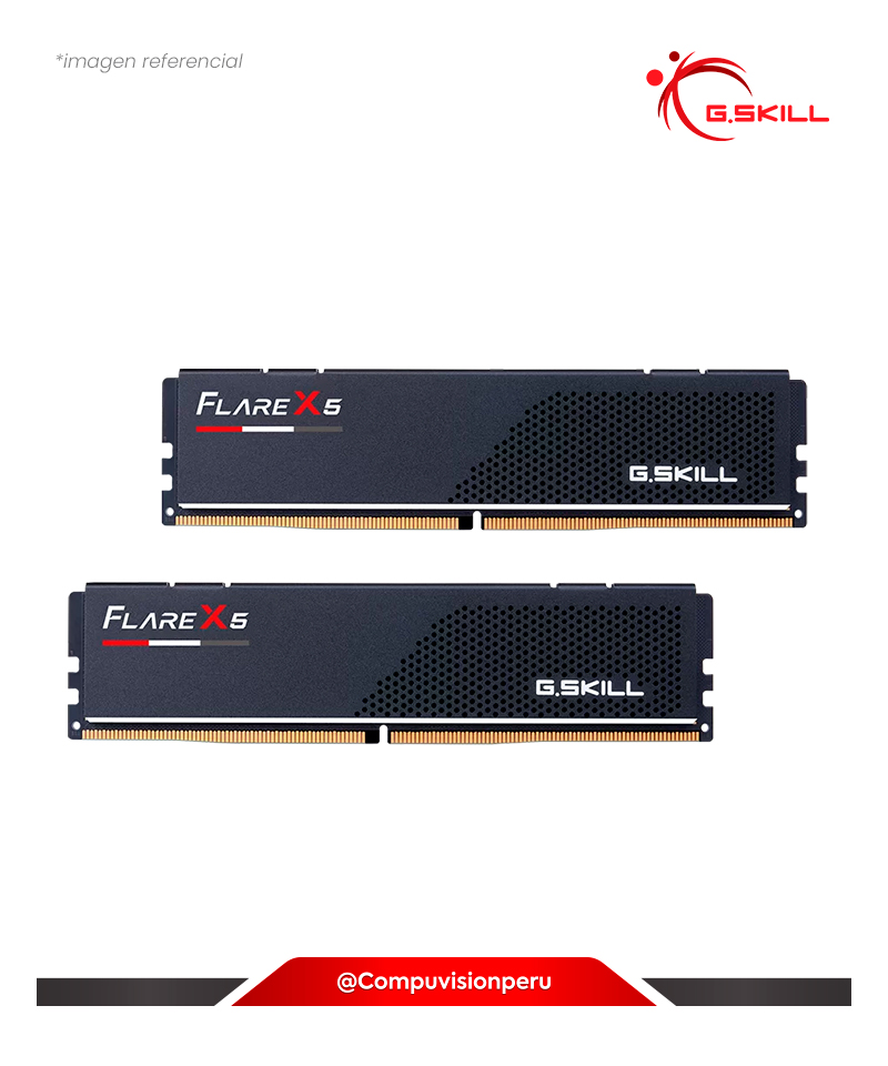 MEMORIA 32GB (16*2) DDR5 BUS 6000MHZ G.SKILL FLARE X5 BLACK AMD EXPO CL36 1.25V F5-6000J3648D16GX2-FX5