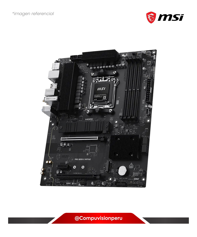 PLACA MSI PRO B850-S WIFI6E AM5 AMD B850 DDR5 SATA 6GB/S 5G NETWORK WI-FI6E