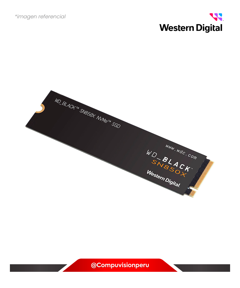 DISCO SOLIDO SSD 2TB WESTER DIGITAL BLACK SN850X M.2 NVME PCIE GEN 4 X4 WDBB9G0020BNC 619659193447