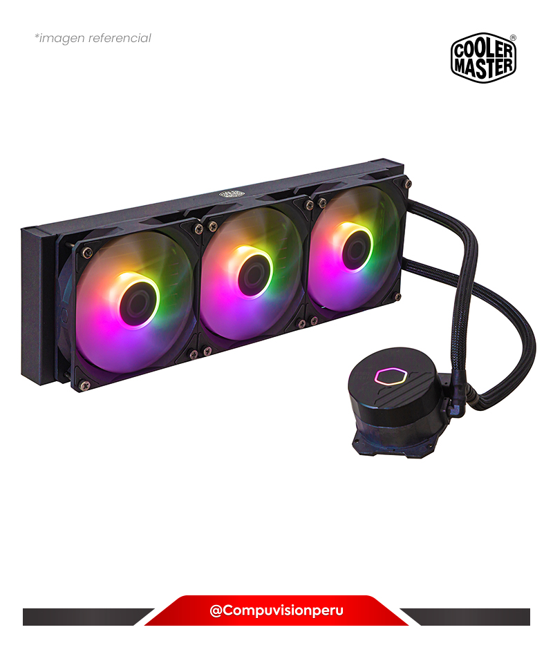 COOLER DE CPU COOLER MASTER MASTERLIQUID 360L CORE ARGB BLACK INTEL AMD ALUMINUM 120MM*3 MLW-D36M-A18PZ-R1