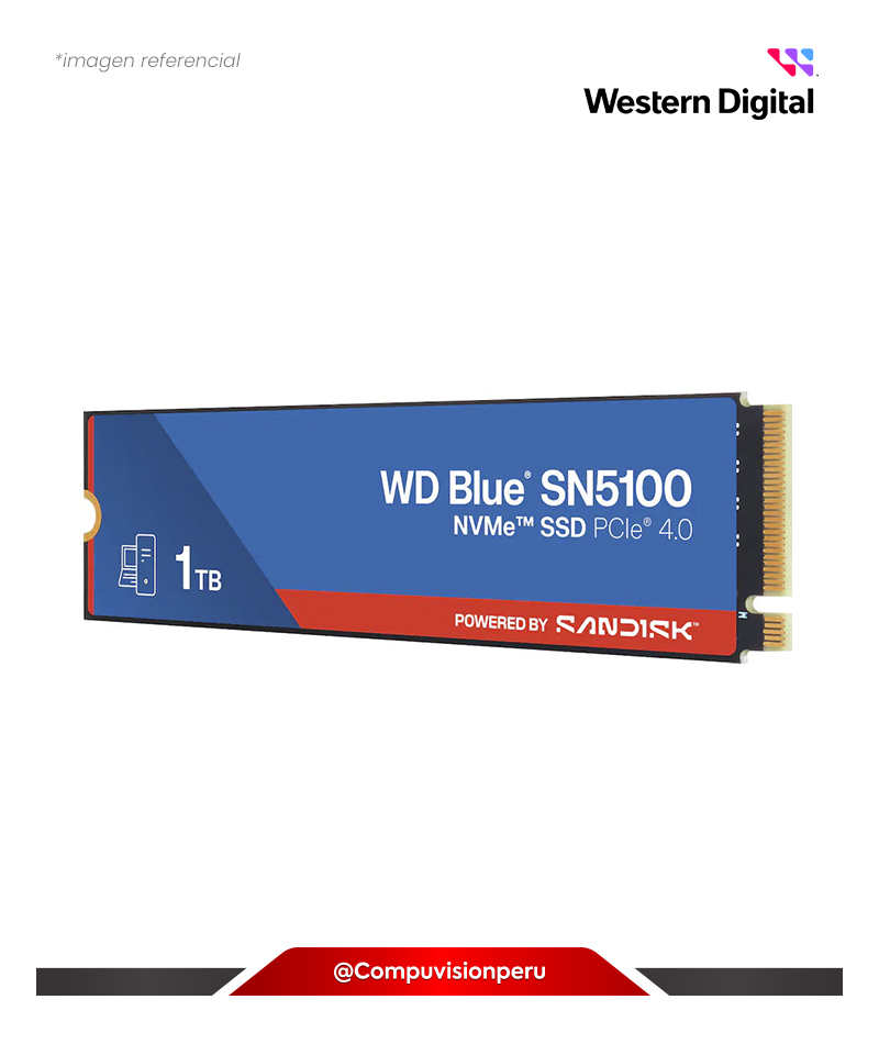 DISCO SOLIDO SSD 1TB WESTER DIGITAL BLUE SN5100 NVME M.2 2280 PCIE 4.0 WDBS4F0010BNC-WRSN