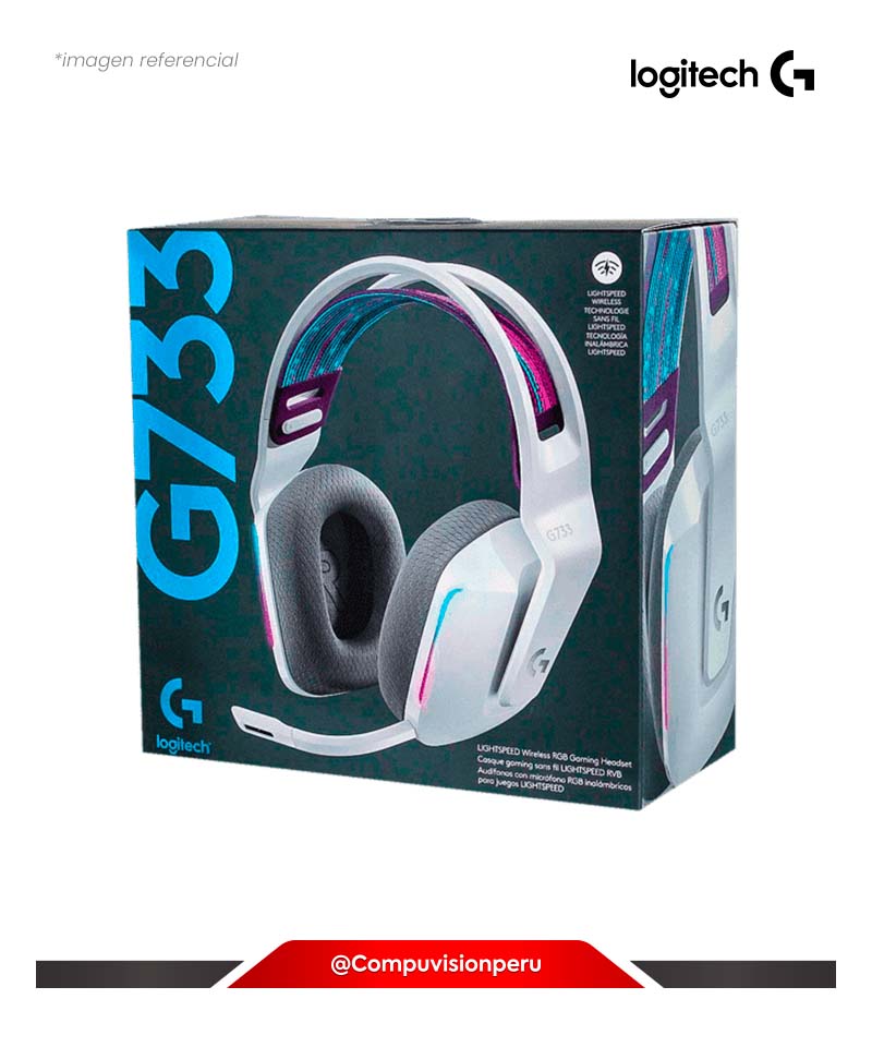 HEADSET LOGITECH G733 WHITE WIRELESS LIGHTSPEED RGB USB 981-000882 097855157157