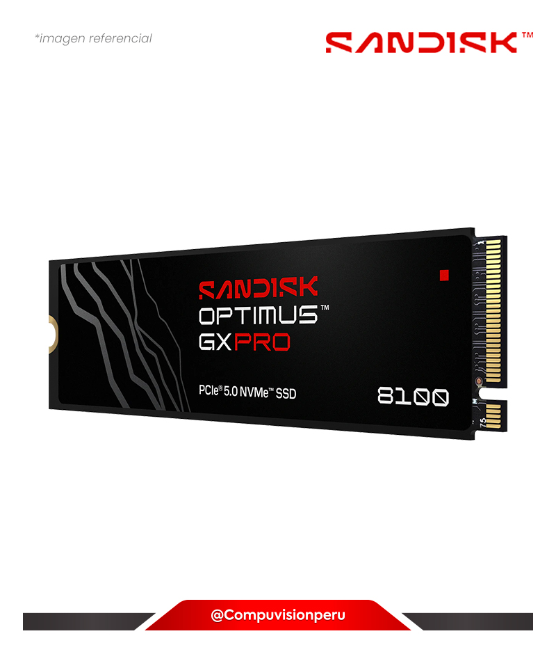 DISCO SOLIDO SSD 1TB SANDISK OPTIMUS GX PRO 8100 M.2 2280 PCI-EX 5.0 X4 3D NAND TLC SDSP82100TAN-000E0
