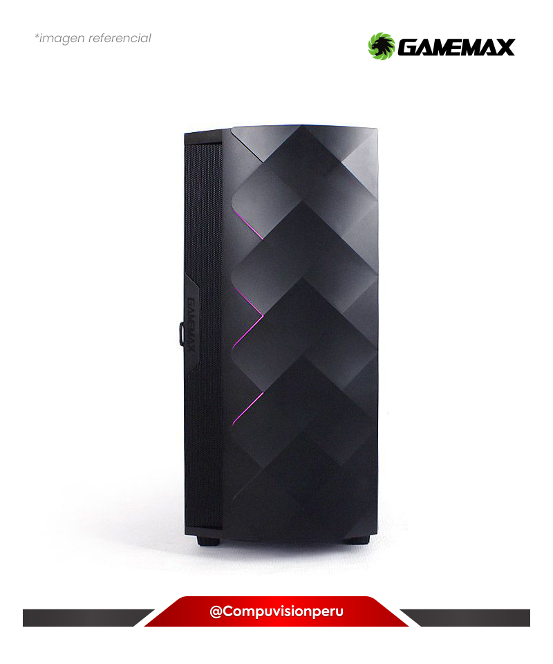 CASE GAMEMAX BLACK DIAMOND COC RGB 1*140MM S/FUENTE TEMPERED GLASS