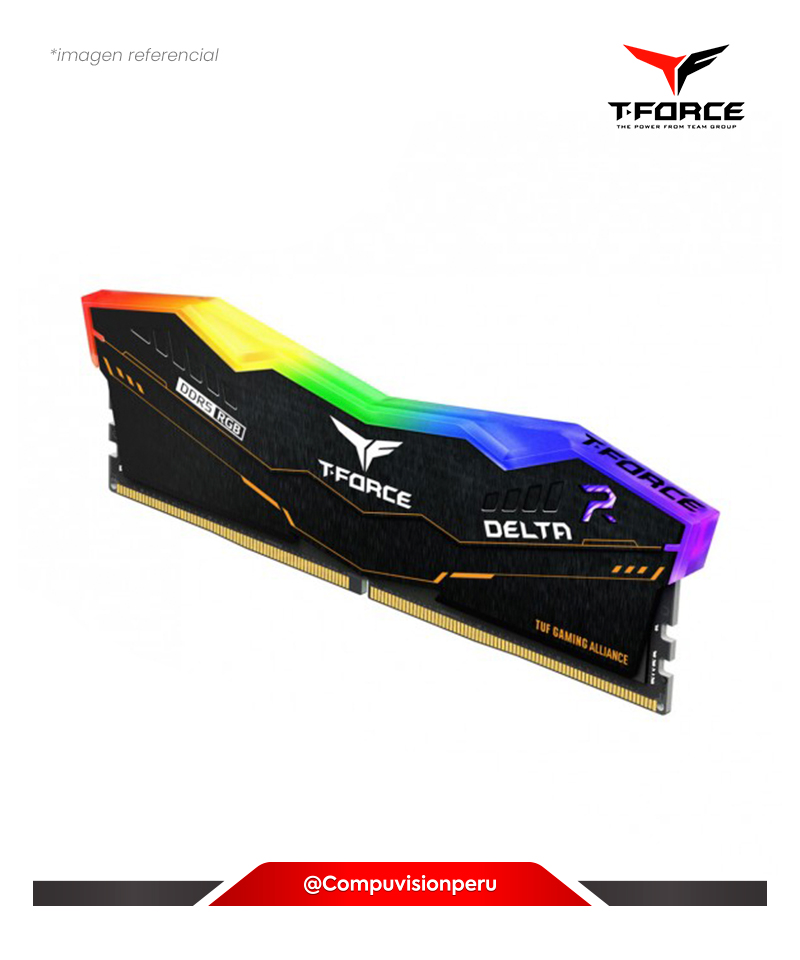 MEMORIA 16GB DDR5 BUS 5600MHZ TEAMGROUP T-FORCE DELTA TUF GAMING ALLIANCE RGB CL36 1.2V FF5D516G5600HC36B01