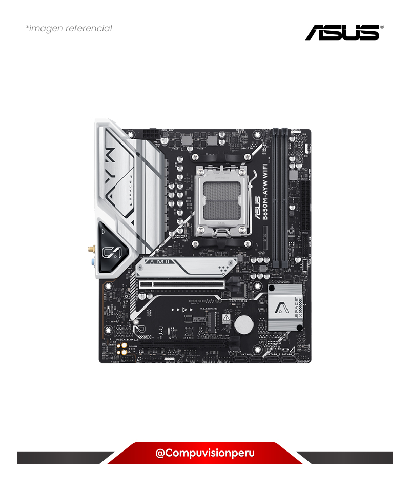 PLACA ASUS B650M-AYW WIFI AM5 AMD B650 DDR5 HDMI DP M.2 SATA 6GB BLUETOOTH USB 10GB M-ATX
