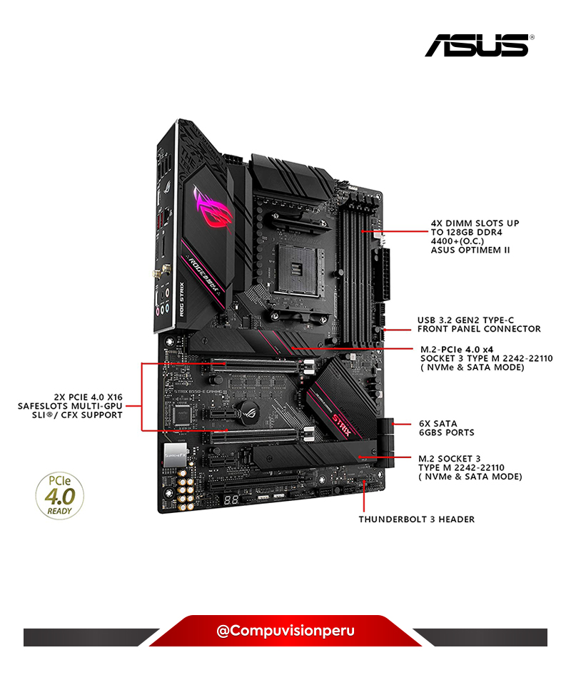 PLACA ASUS ROG STRIX B550-E GAMING AMD AM4 DDR4 WI-FI ATX