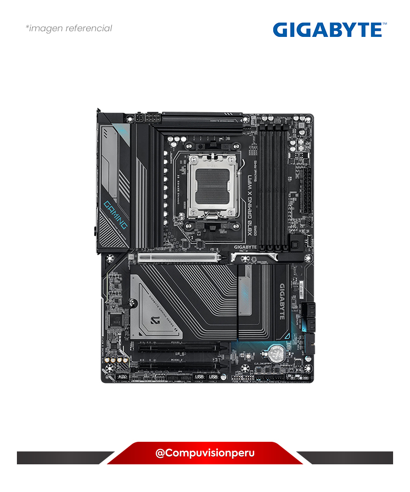 PLACA GIGABYTE X870 GAMING X WIFI7 AM5 AMD X870 DDR5 BLUETOOTH 5.4 M.2 SATA 6GB USB 3.2 ATX