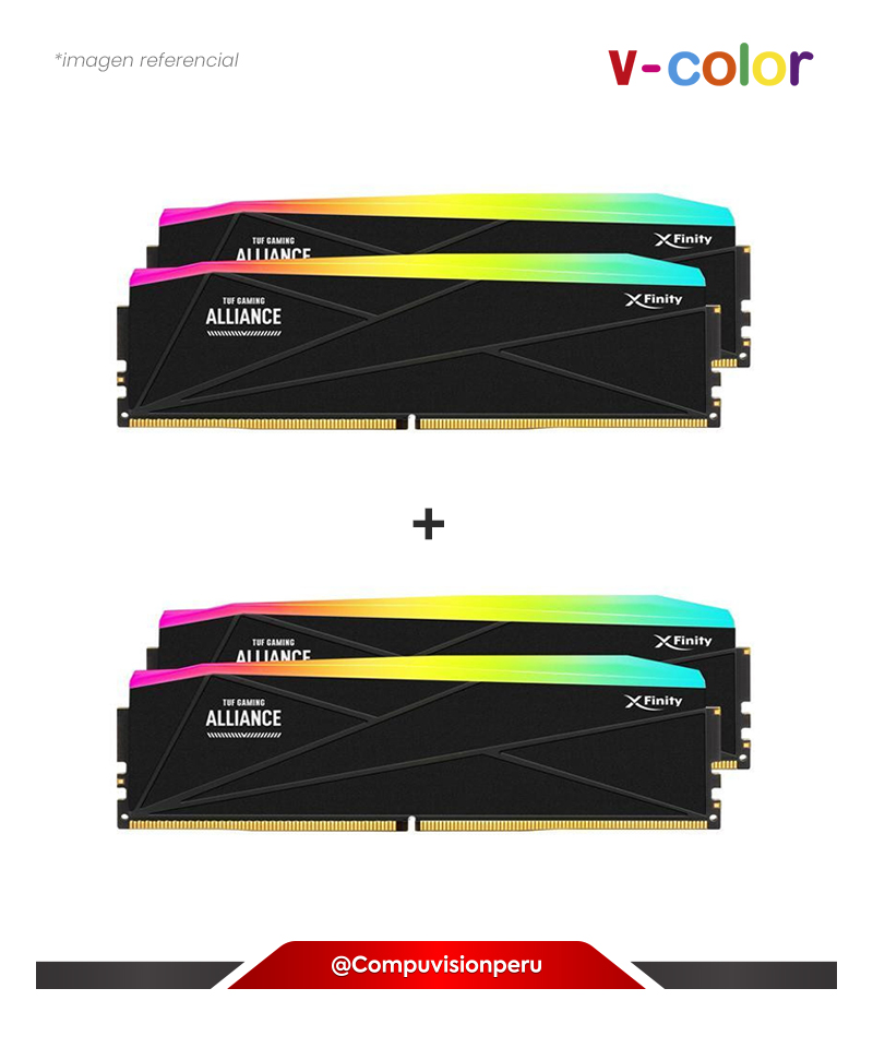 MEMORIA 64GB (32*2) DDR5 BUS 6400MHZ V-COLOR TUF GAMING ALLIANCE SCC 2+2 KIT MANTA XFINITY CL32 1.4V AMD EXPO SK HYNIX GTMXFAL3264832KW-DK